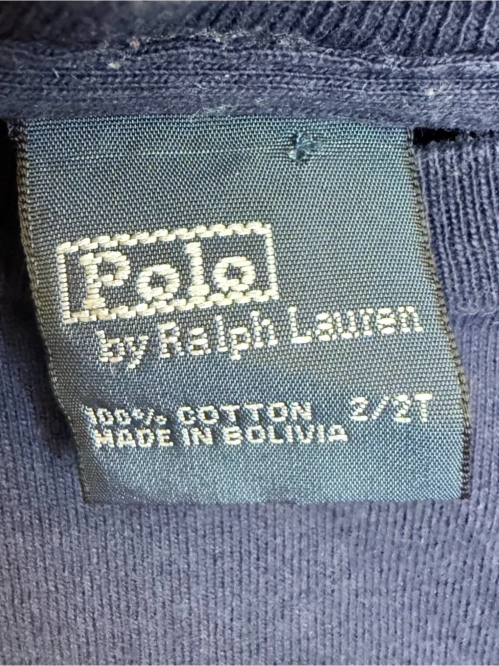 Polo by Ralph Lauren Boys 2T Navy Crest Graphic Long Sleeve Shirt Fall Cotton